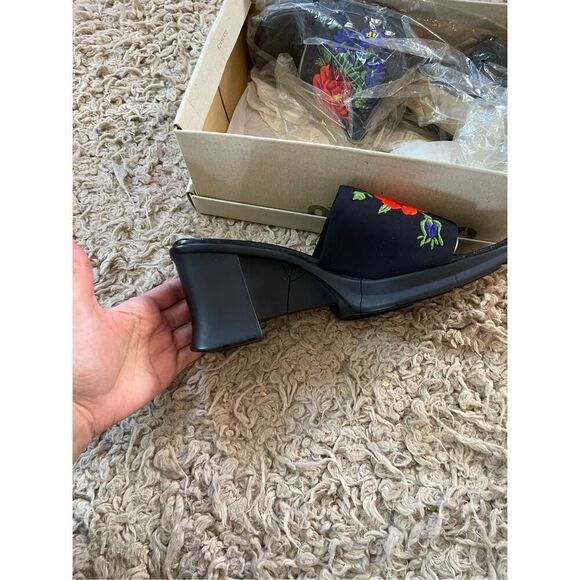 NEW vintage y2k 90s chunky heel mule sandals size 9 - Picture 2 of 6